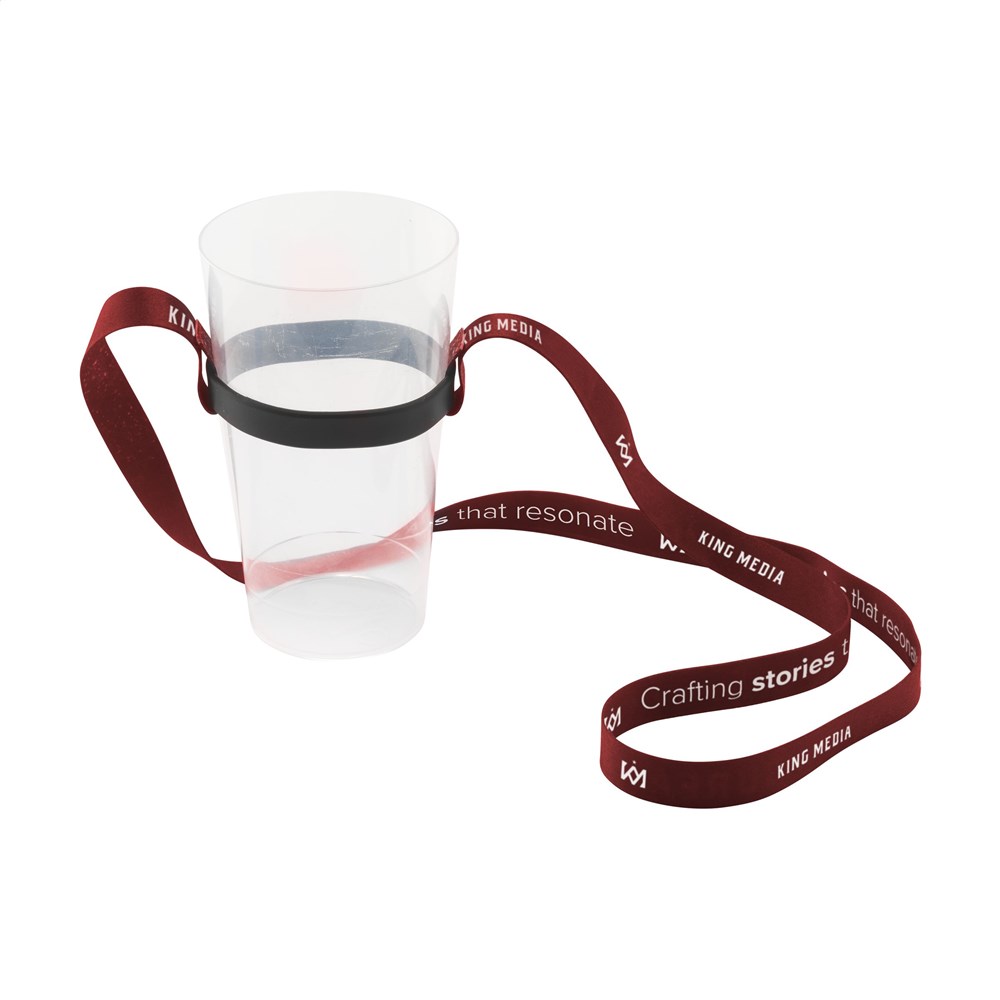 Lanyard Sublimatie RPET 1,5 cm met bekerhouder