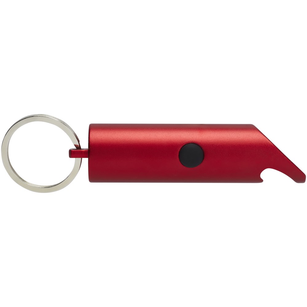 Flare led-lamp en flesopener van gerecycled aluminium met sleutelhanger