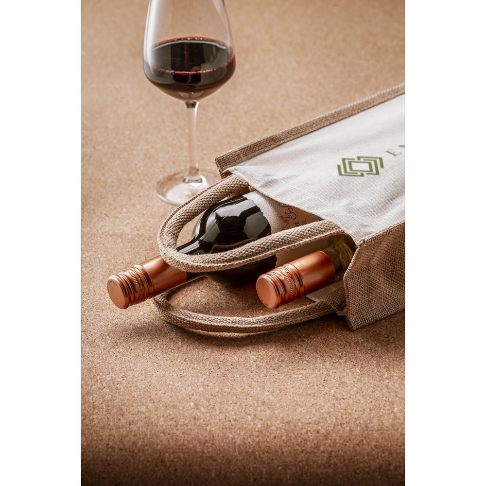 Jute Canvas Double Wine Bag wijntas